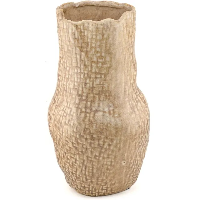homebound by ky Aardewerk vaas zand | 14x14x26cm | bloemenvaas keramiek off-white