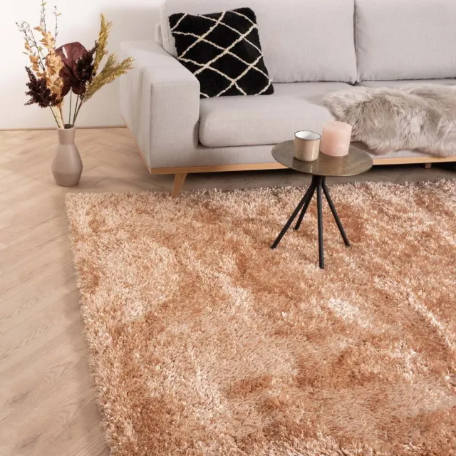 Tapeso Hoogpolig vloerkleed - Posh zalmroze 80x150