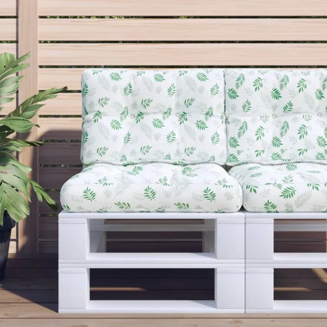 vidaXL Palletkussens 2 st stof bladpatroon Groen