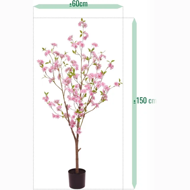 maxifleur Kunstplanten Bloesem Kunstboom 150cm N roze