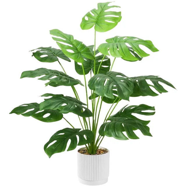 Unyqoos Realistische tropische kunstplant met verstelbare, takken voor binnen en buiten, groente, 71cm