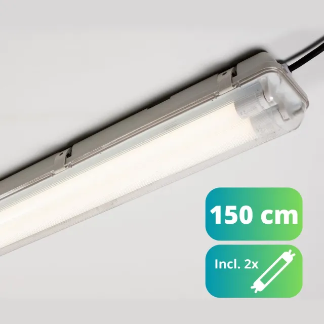 LED's Light EasySave LED TL verlichting 150 cm - Dubbel armatuur incl. 2 LED TL buizen - IP65 wit