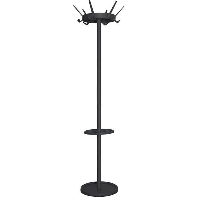 V-Part Kapstok Crown - Zwart - Staal - Kapstok staand - Inclusief parapluhouder