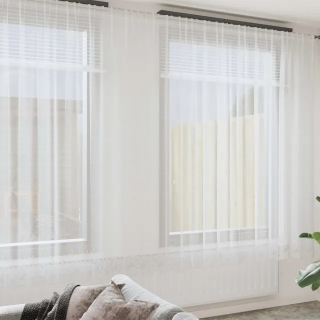 vidaXL Kantgordijn Wit 1200 x 300 cm Polyester