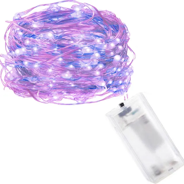 springos Kerstverlichting | 1.9 m | Waterdicht | Op Batterij | LED-Verlichting | Roze/Blauw