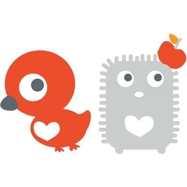 TiS Lifestyle Egel & Eend - muurstickerset TiS Lifestyle grijs en koraalrood