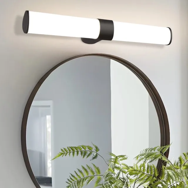 NETTLIFE LED Spiegellamp - 8W - zwart badkamerlamp - 4000K neutraal wit - Spiegelverlichting 40CM - IP44 wandlamp - modern - voor kelder | keuken | badkamermeubel