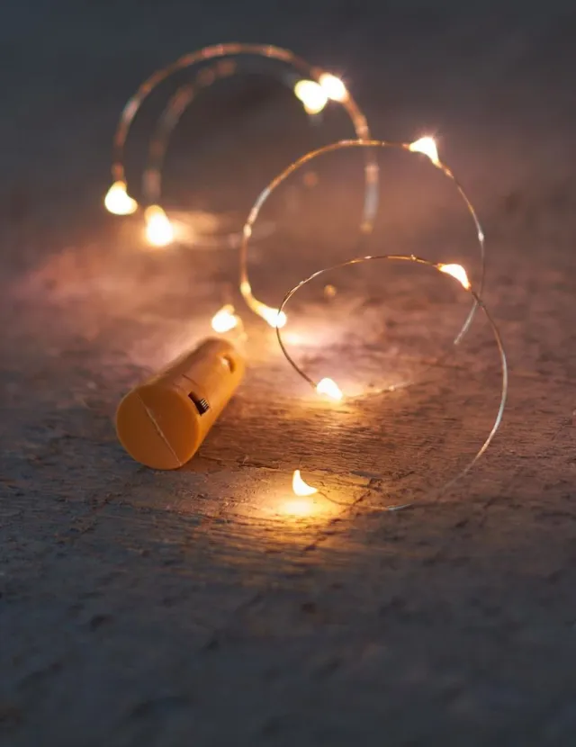 Anna's Collection 2 stuks flessendop LED verlichting - 10 LED lampjes - 1 mtr. snoer - incl 3 LR44 batterijen - tuinverlichting - sfeervol - kerstmis