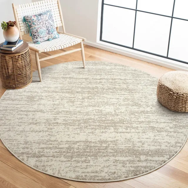 Muratap Relax Oslo - Laagpolig Effen Vloerkleed - Rond - Modern Tapijt - Creme- 150 CM Ø