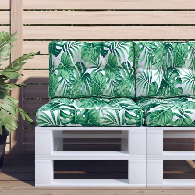 vidaXL Palletkussen bladpatroon 50x40x12 cm stof Groen