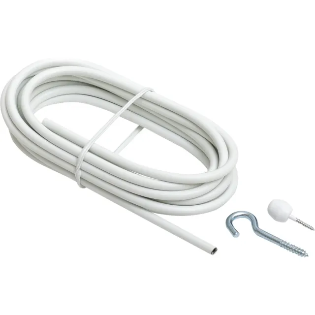 Intensions spandraad spiraal - 250 cm - wit - inclusief 2 knopen en haken