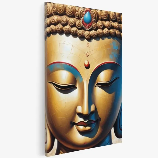 Saammp Canvas Schilderij - Boeddha - Kleurrijk - 30x45 - Foto op canvas - Wanddecoratie - Muurdecoratie Woonkamer - Canvas schilderijen Multicolor