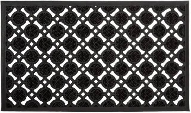 Famanu Deurmat van rubber, 0,5 x 75 x 45 cm, antislip buitenmat, schoonloopmat, snijdbaar en weerbestendig, zwart