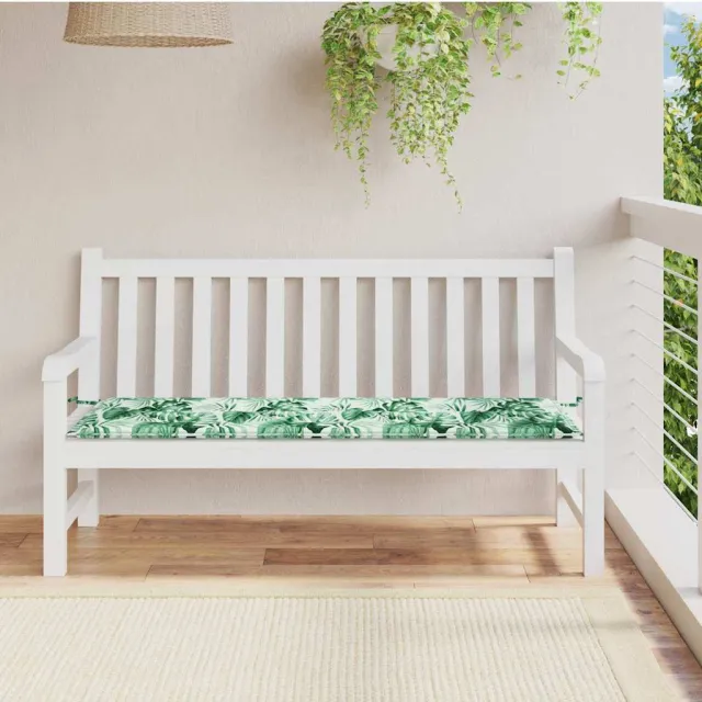 vidaXL Bankkussen Oxford Stof Bladpatroon 150 x 50 x 3 cm Groen