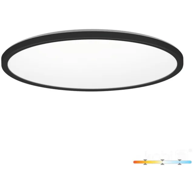 Kobi LED Plafondlamp NIVERA CIRCLE 24W Zwart - IP54 - 3CCT 3000K/4000K/6000K | Geen fitting | Warm Wit-Koel Wit-Daglicht | 24 watt | 30.000 Branduren
