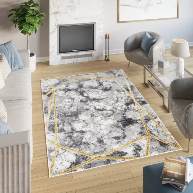 Tapiso Shine Vloerkleed Tapijt Grijs Abstract Modern Maat- 160x220 Beige Grijs
