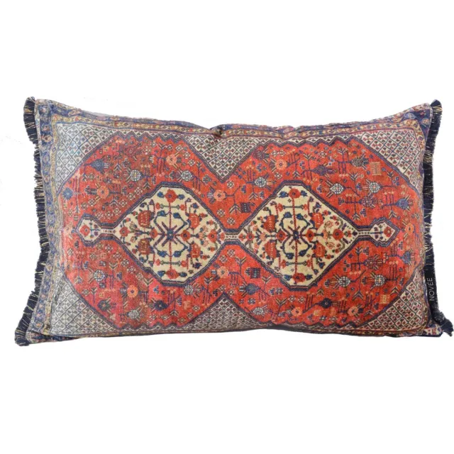 NOVÉE Persian Nima Kussenhoes | Viscose/Katoen | 30 x 50 cm Rood/Blauw
