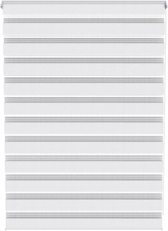 ACXIN Zebra Rollo Klemmfix - Zonder Boren - Lichtdoorlatend en Verduisterend - 120x150cm Wit
