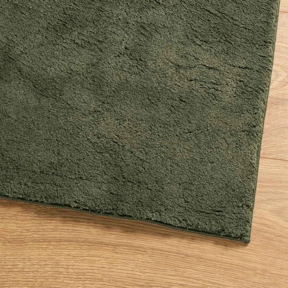 vidaXL Rug HUARTE Green 80 x 200 cm 100% Polyester Plat, foto 4