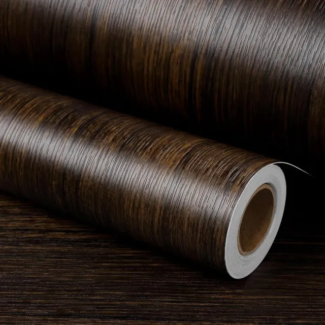Allecto Plus Provento - Zelfklevende Kleeffolie Houten Look Bruin 40CMx3M - Decorfolie Zelfklevend Donker - Keukenkasten Keukenfronten Hout Notenhout.