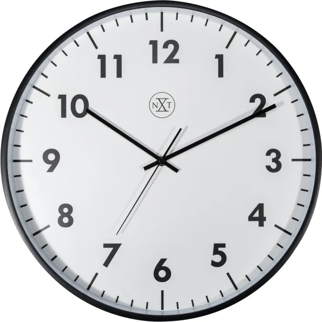 NeXtime nXt New – Wandklok – 40 cm – Plastic – Zwart – Stil