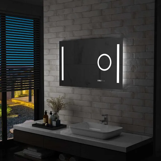 vidaXL Badkamerspiegel LED met aanraaksensor 100x60 cm Zilver