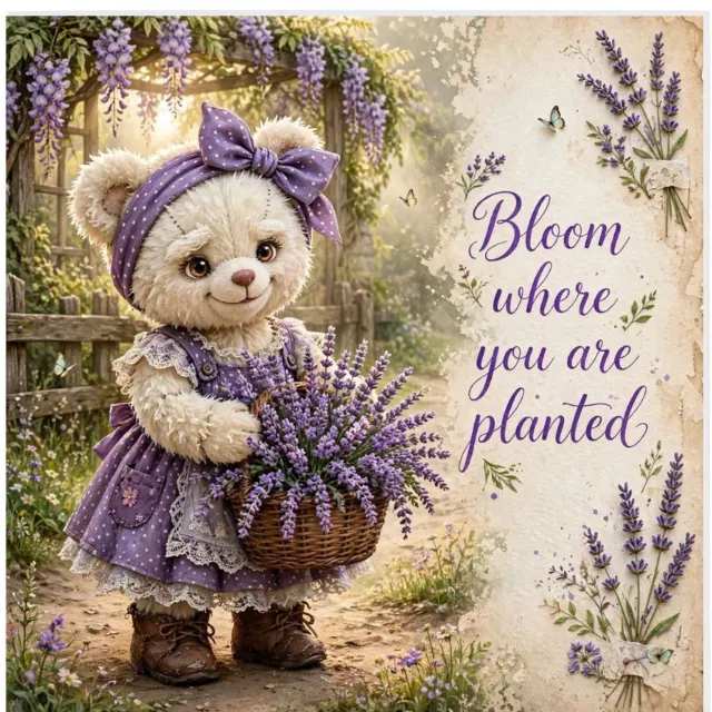 Radey's Keramische tegel - Inspirerende tekst "Bloom where you are planted" - 15 x 15 cm - spreuktegel - decoratie tegel - grappige tegel Divers