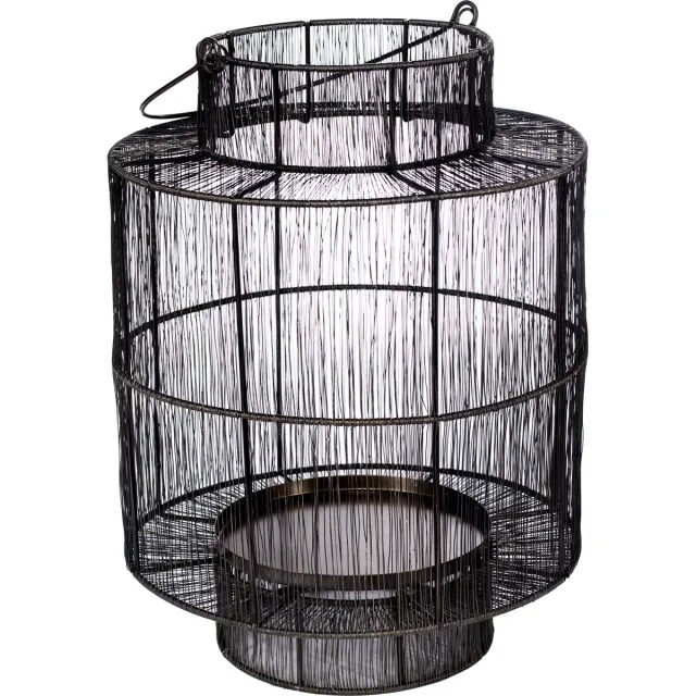 STILL Windlicht - Lantaarn - Metaal Draad - Donker Goud - 34x47 cm
