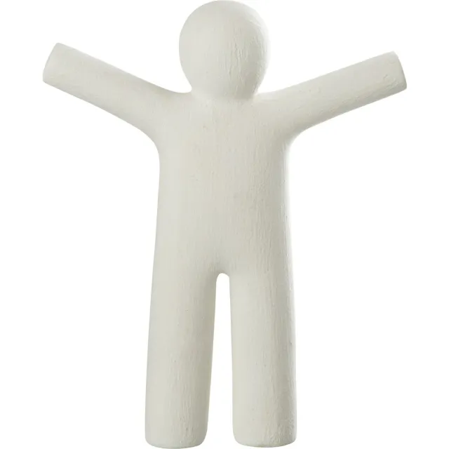 J-Line figuur P'tit Maurice Ruw Finish - polyresin - wit - large