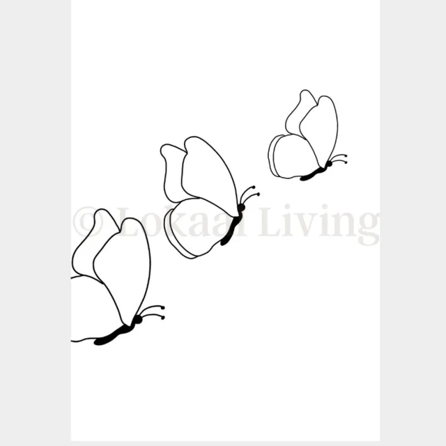 Lokaal Living a4 poster - Vlinders - insecten - dieren - zwart wit
