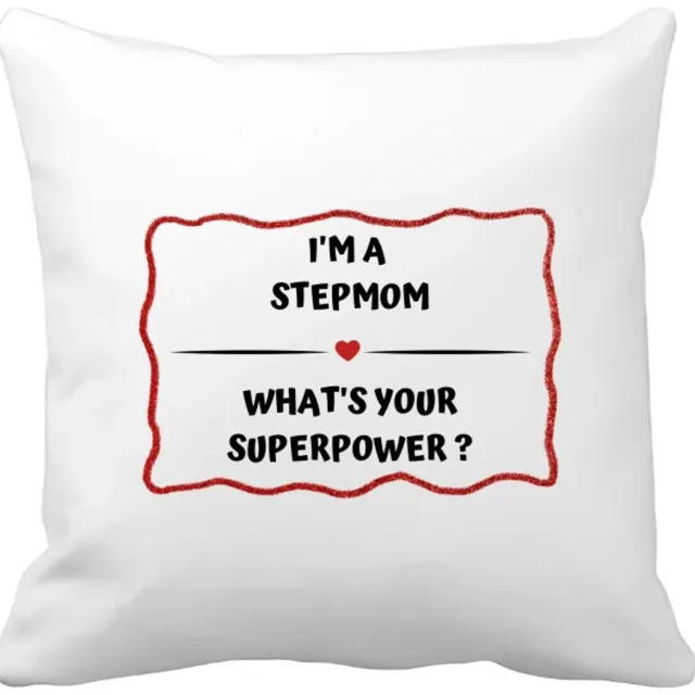 Akyol i'm a stepmom what's your superpower? Kussen hoes - Mama - super stiefmoeder - moeder cadeautjes - moederdag - verjaardag - geschenk - kado - 40 bij 40 cm Multicolor