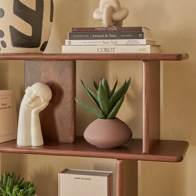 Atmosphera Nyer Kunstplant met Pot - Ø22xH22cm - Paars Groen
