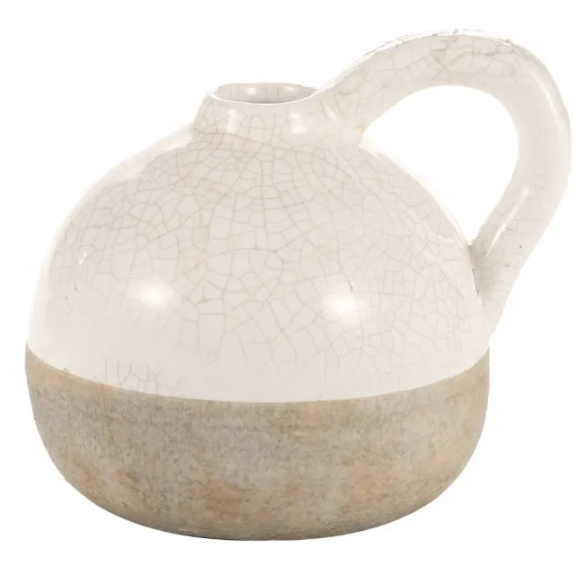 House of Nature Vaas venice ceramic 15cm - Per stuk wit/grijs