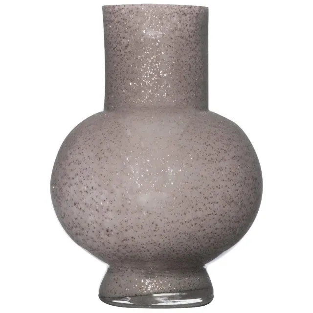 Hakbijl Glass Bloemenvaas Deborah - grijs - glas - D20 x H 26 cm