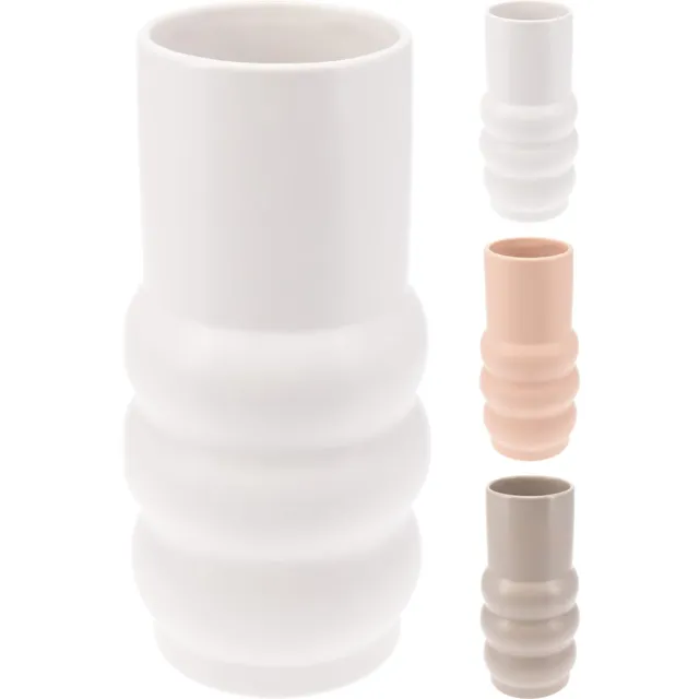 Home & Styling Vaas-3 kleuren-modern-25 cm-organische vormen wit, zalm of taupe