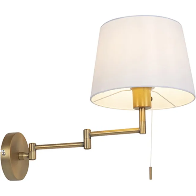 QAZQA ladas - Moderne Dimbare LED Smart Wandlamp met zwenkarm incl. wifi met Dimmer voor binnen - 1 lichts - D 16.25 cm - Brons - Woonkamer | Slaapkamer | Keuken Brons Smart LED
