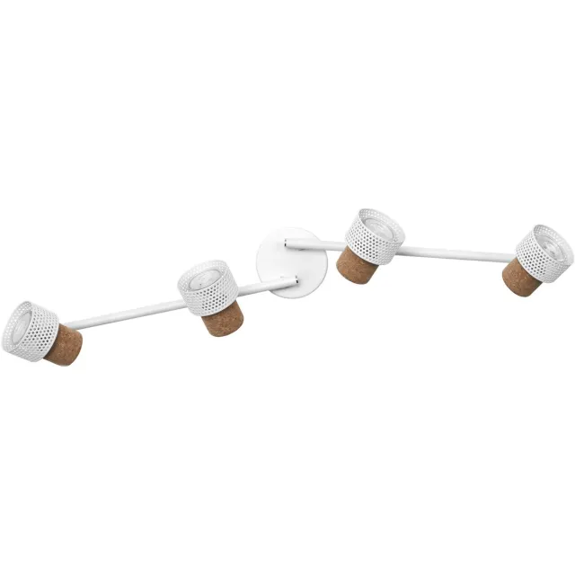 Osram DECOR SPOT CORK, 4 x 3,4W, 920lm, wit, spot, verstelbare koppen, veelzijdig gebruik, interieurspot, vervangbare ledlampen, dimbaar, warm witte lichtkleur, GU10
