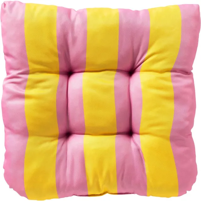 Textino APRIL - stoelkussen 45x45 cm - gestreept - Quince - geel, roze