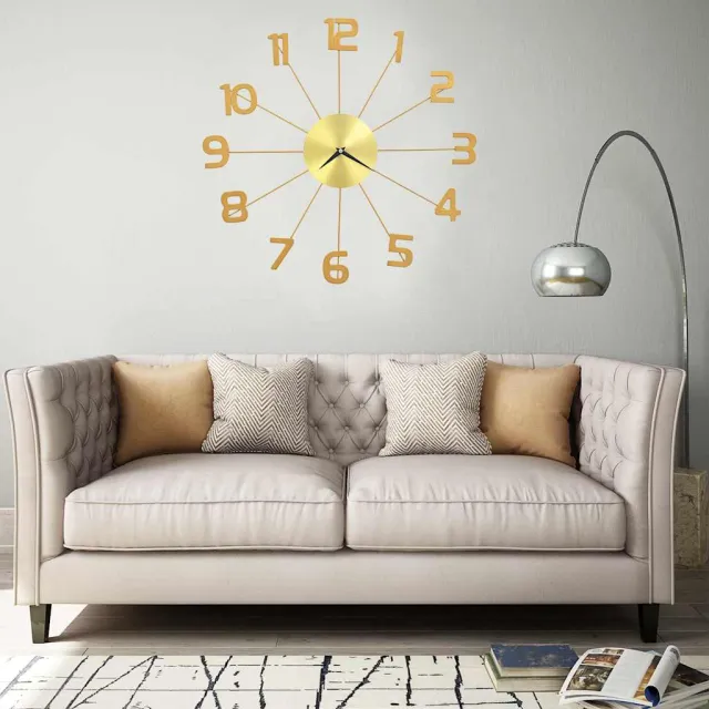 vidaXL Wandklok 50 cm metaal goudkleurig, foto 2