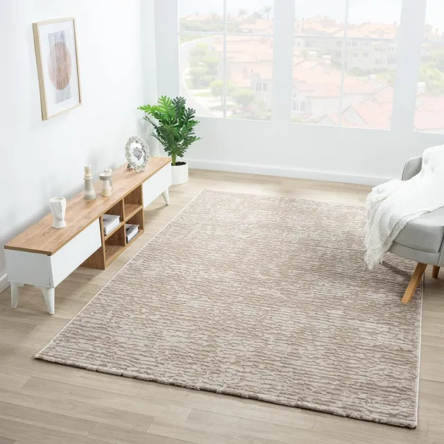 Ibenzoa Verrassend Stijlvol Vloerkleed met 3D-Effect voor Luxe Interieur in Taupe, 160x230 cm Bruin