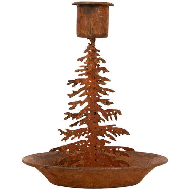Clayre & Eef Kandelaar Kerstbomen Bruin