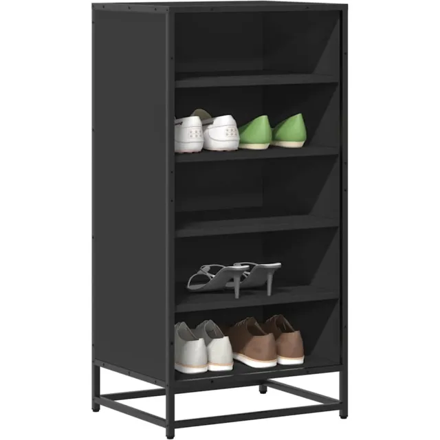 vidaXL Schoenenrek 48x38x97,5 cm bewerkt hout zwart