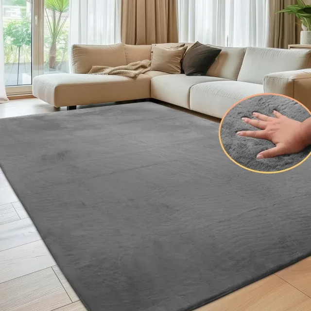 Unyqoos Zacht en Modern Laagpolig Tapijt met Antislip voor Woon- en Slaapkamer Grijs