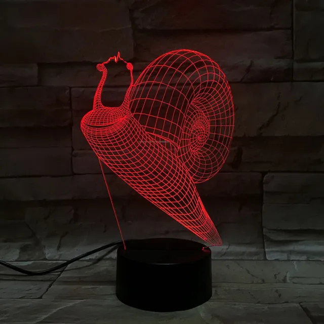 MC Living 3D Led Lamp Met Gravering - RGB 7 Kleuren - Slak