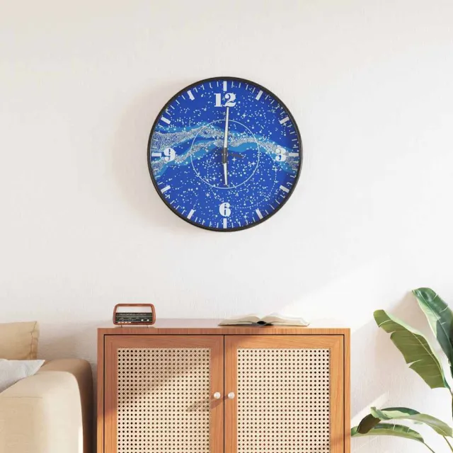 vidaXL Wandklok met lichtgevende wijzerplaat en wijzers Ø30 cm blauw, foto 2