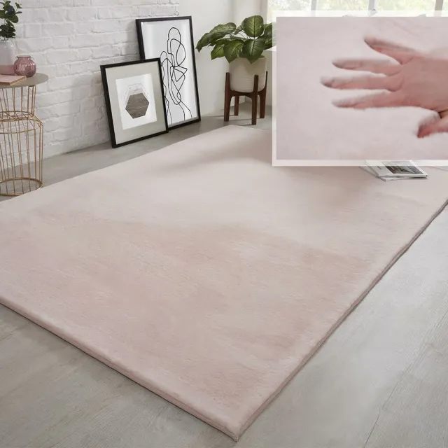 flycarpets Fluffy Hoogpolig Super Zacht Effen Vloerkleed - Roze - 120x170 cm