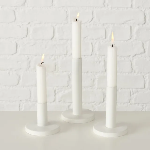 Boltze Kandelaar wit . Kaarsenhouder set van 3 stuks . Boltze