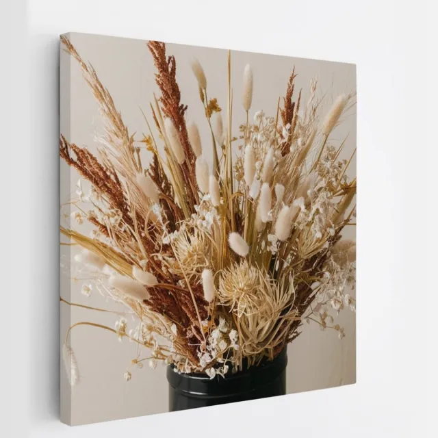 Saammp Canvas Schilderij - Boeket bloemen - Natuur - 30x30 - Foto op canvas - Wanddecoratie - Muurdecoratie Woonkamer - Kantoor Decoratie Multicolor
