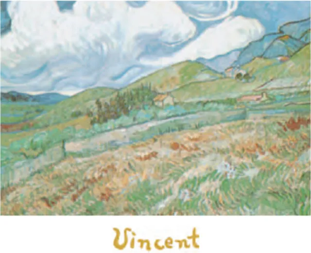 Catch Projecten Vincent van Gogh - Korenveld met bergen op de achtergrond - Kunstposter - 50x70 cm Multicolor