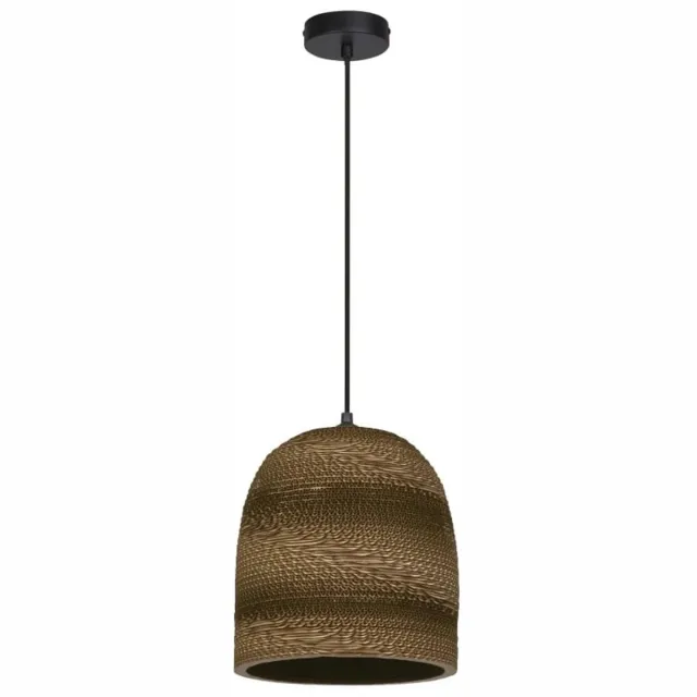 LEDVANCE hanglamp Decor Cardboard Ball Bell bruin van golfkarton, E27, 260 mm diameter, lampenkap van gerecycled materiaal, duurzaam dankzij vervangbare lichtbron, eenvoudig te installeren